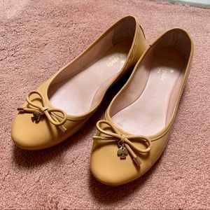 Kate Spade NY Willa Patent Ballet Flat Beige 7